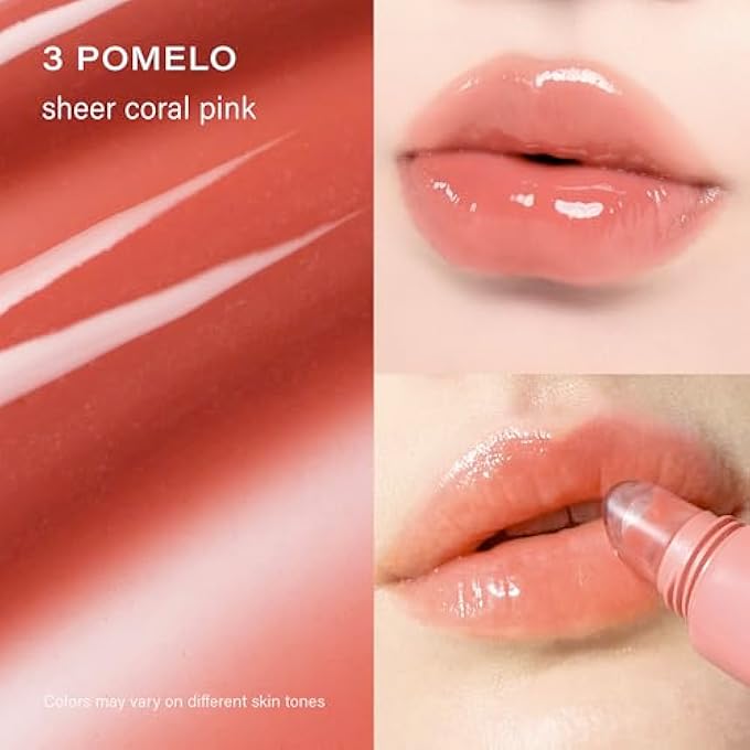 Melixir VEGAN LIP TREATMENT  NON-STICKY LIP GLOSS WITH VEGAN COLLAGEN, SHEER-TINTED LIP BALM FOR INSTANT MOISTURE & SHINE, HYDRATES & SOFTENS DRY LIPS, KOREAN SKINCARE, CRUELTY-FREE - 3 POMELO (0.5OZ - Image 4